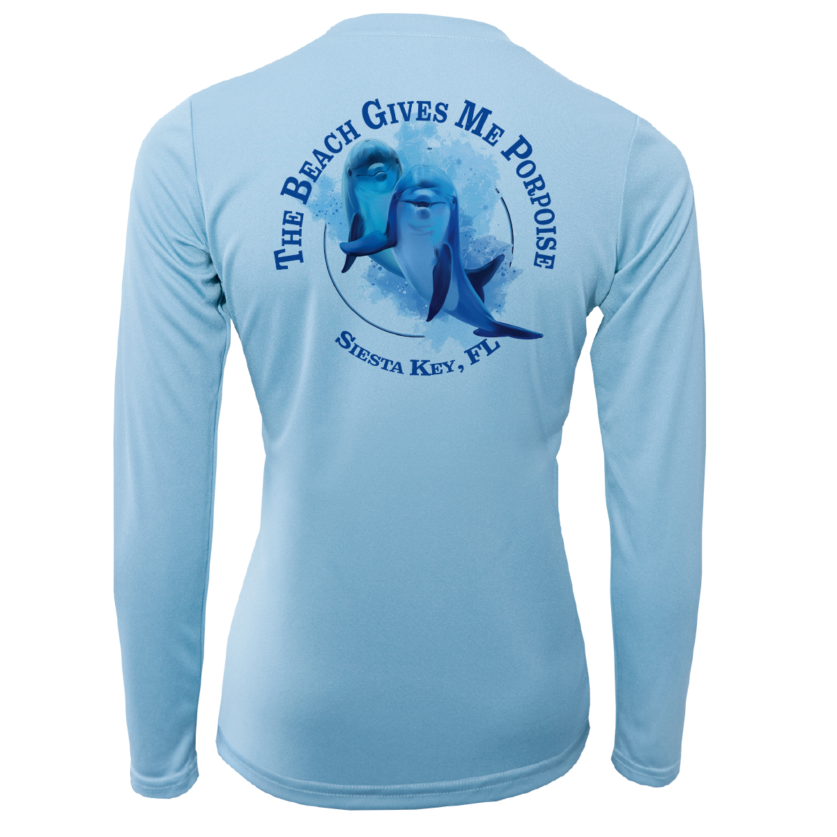 Siesta Key "The Beach Gives me Porpoise" Women's Long Sleeve UPF 50+ Dry-Fit Shirt