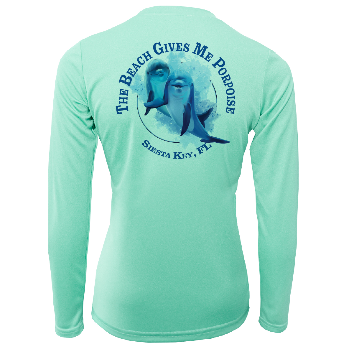 Siesta Key "The Beach Gives me Porpoise" Women's Long Sleeve UPF 50+ Dry-Fit Shirt