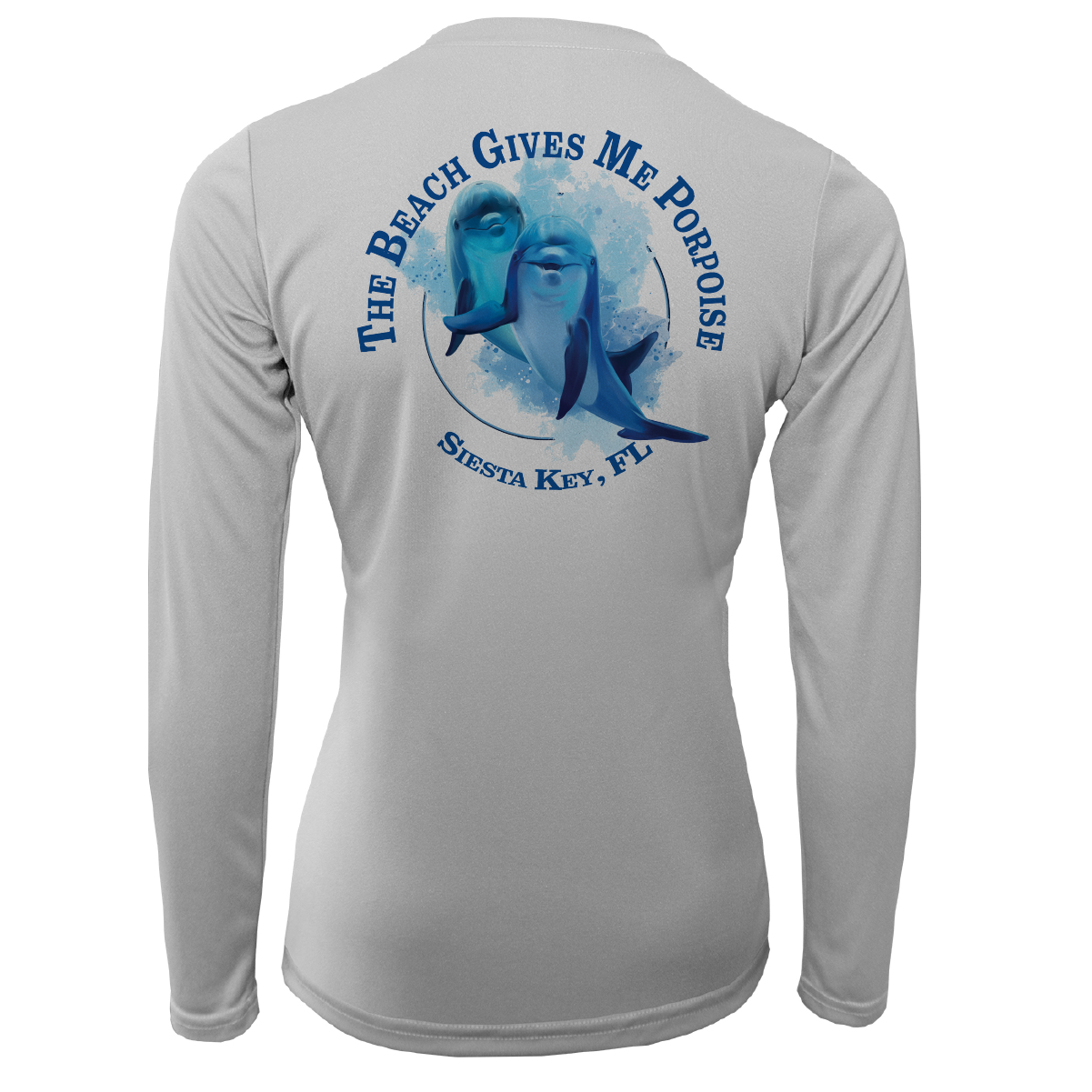 Siesta Key "The Beach Gives me Porpoise" Women's Long Sleeve UPF 50+ Dry-Fit Shirt