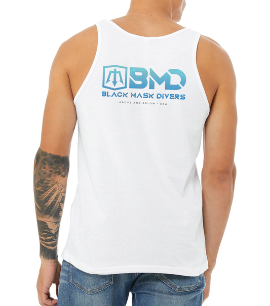 Black Mask Divers NEW Men's Topo Tank White