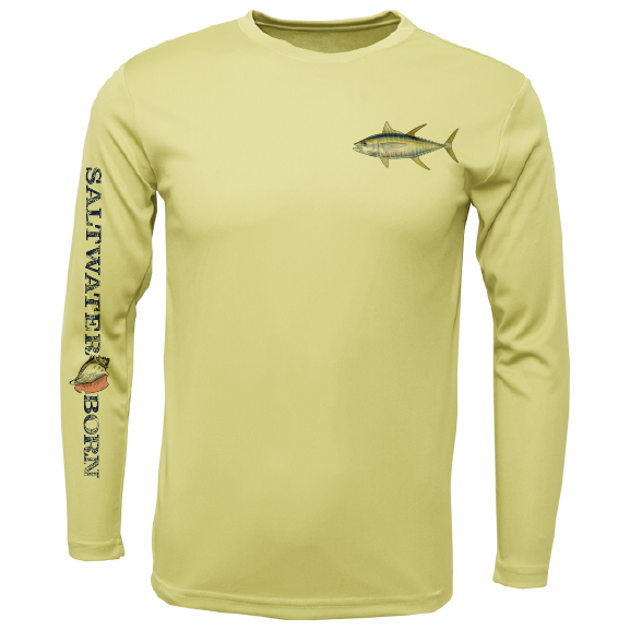 Yellowfin Tuna on Chest Long Sleeve UPF 50+ Dry-Fit Shirt