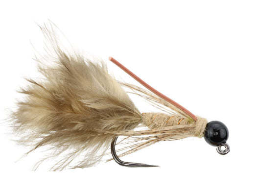 Wild Water Fly Fishing Tungsten Bead Head Tan Wooly Bugger with Rubber Legs, Size 10 (Qty 6) | SendIt Sailing