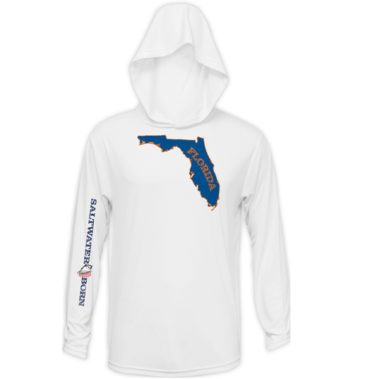 Orange and Blue Long Sleeve UPF 50+ Dry-Fit Hoodie