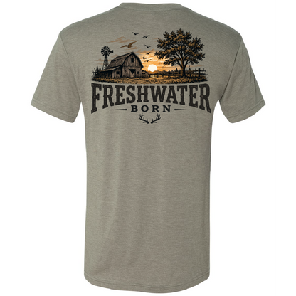 Freshwater Born- Heartland Heritage Men's Triblend Tee