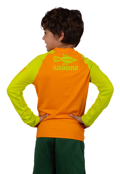 Children's Orange Long Sleeve Rashguard