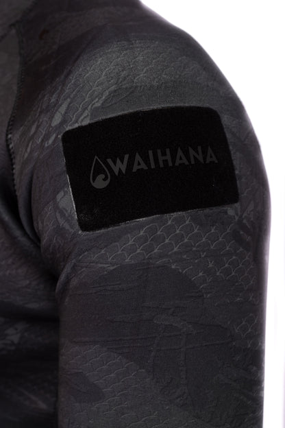 Men's Tropicam Black Rear-zip Surf Top