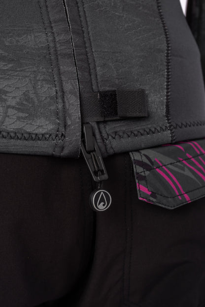 Men's Tropicam Black Rear-zip Surf Top