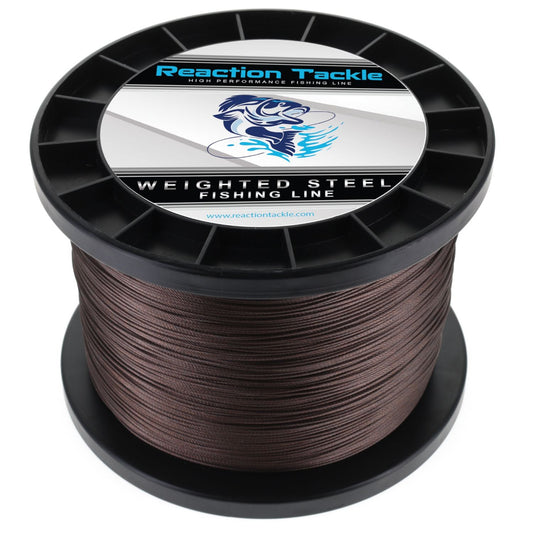 Reaction Tackle Weighted Stainless Steel Trolling Line 45LB- Premium Weighted Fishing Wire