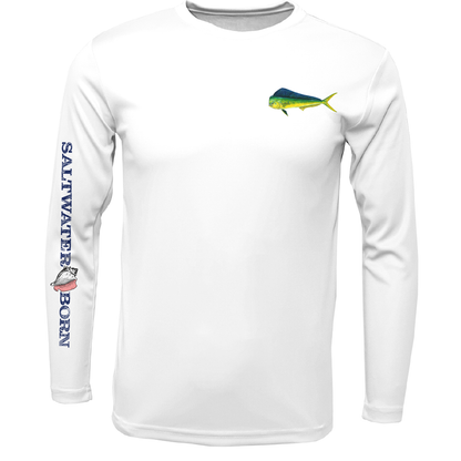 Key West, FL Mahi on Chest Boy's Long Sleeve UPF 50+ Dry-Fit Shirt