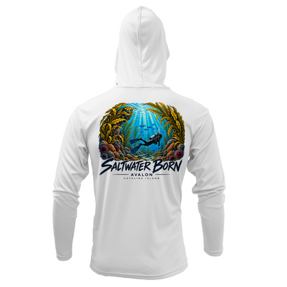 Avalon, CA Underwater Reef Adventure Men's Long Sleeve UPF 50+ Dry-Fit Hoodie