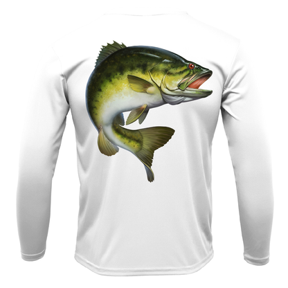 Michigan Freshwater Born Largemouth Bass Men's Long Sleeve UPF 50+ Dry-Fit Shirt