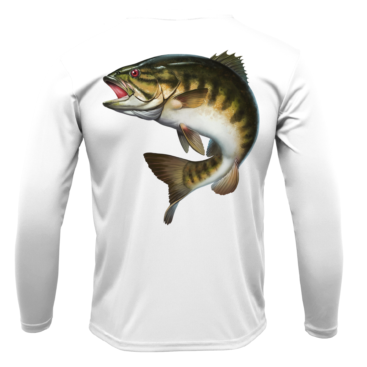 Michigan Freshwater Born Smallmouth Bass Boy's Long Sleeve UPF 50+ Dry-Fit Shirt