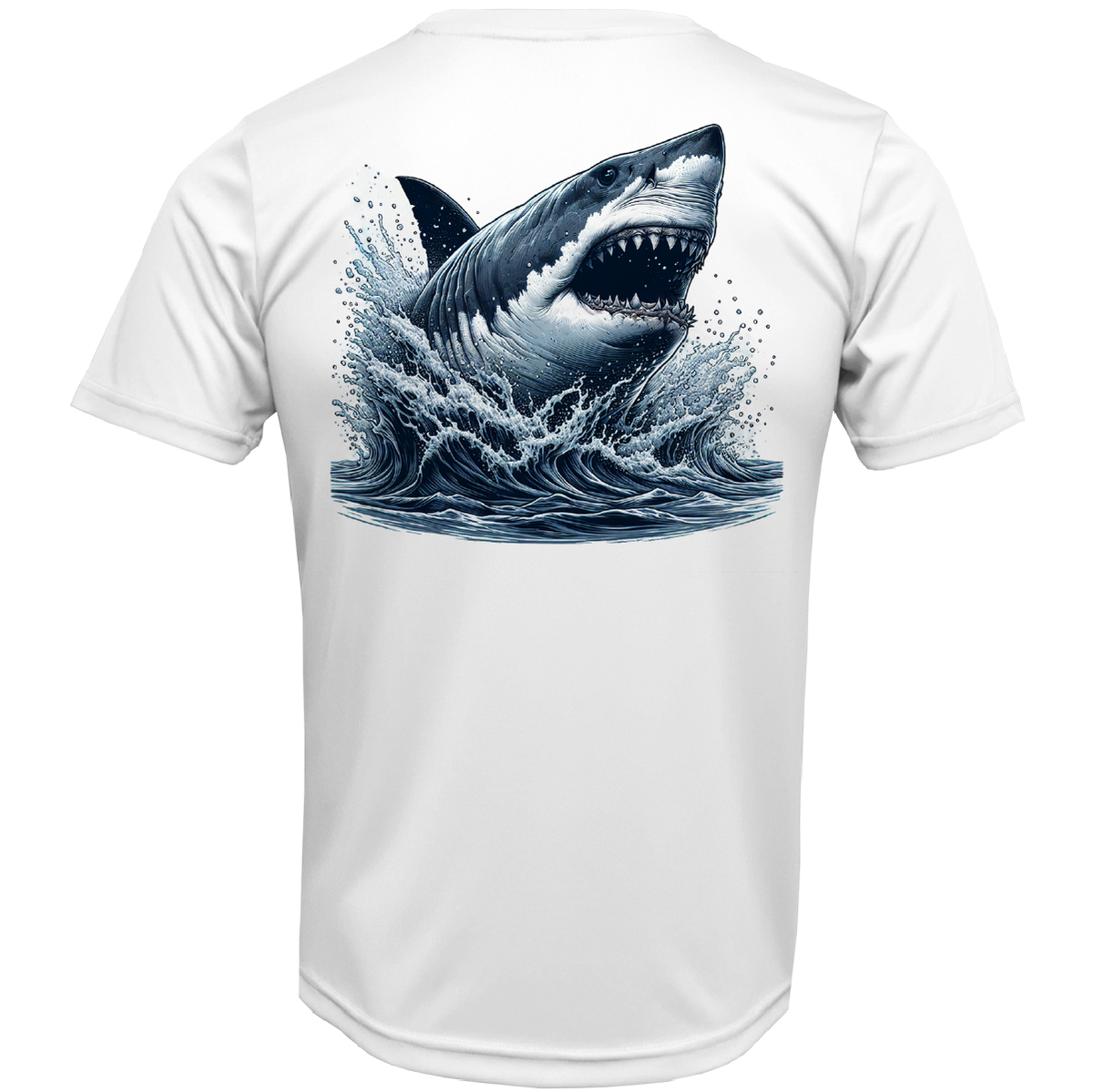 Cape Cod, MA Jaws Boy's Short Sleeve UPF 50+ Dry-Fit Shirt
