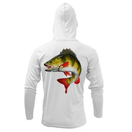 Michigan Freshwater Born Perch Men's Long Sleeve UPF 50+ Dry-Fit Hoodie