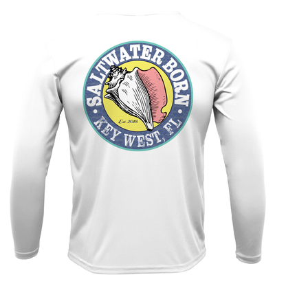 Key West, FL Saltwater Born Linear Logo Long Sleeve UPF 50+ Dry-Fit Shirt