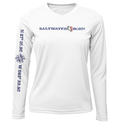 Siesta Key Saltwater Born Linear Logo Long Sleeve UPF 50+ Dry-Fit Shirt