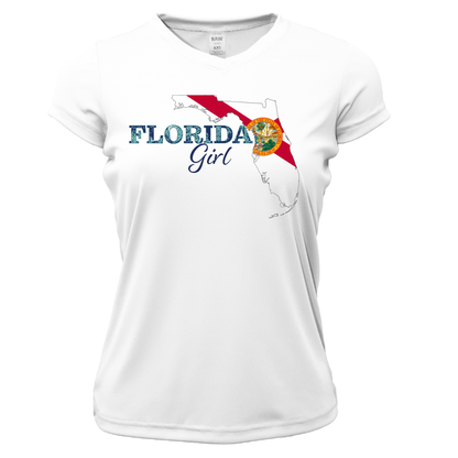 Tarpon Springs Florida Girl Women's Short Sleeve UPF 50+ Dry-Fit Shirt