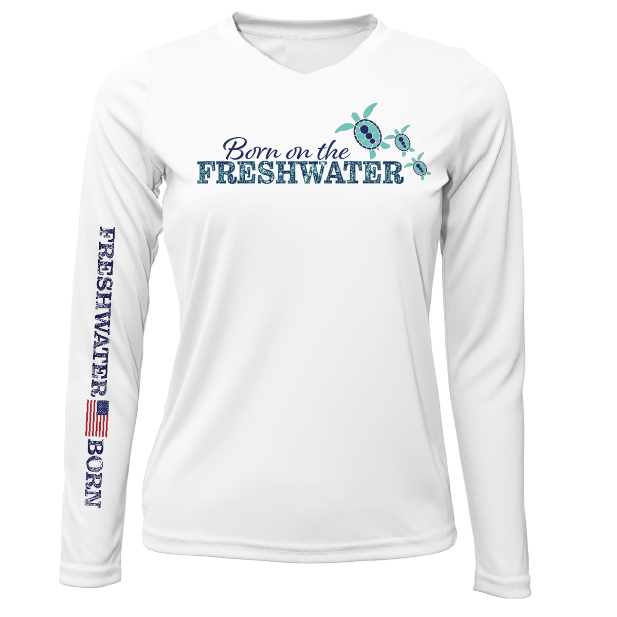 Michigan "Born on the Freshwater" Women's Long Sleeve UPF 50+ Dry-Fit Shirt