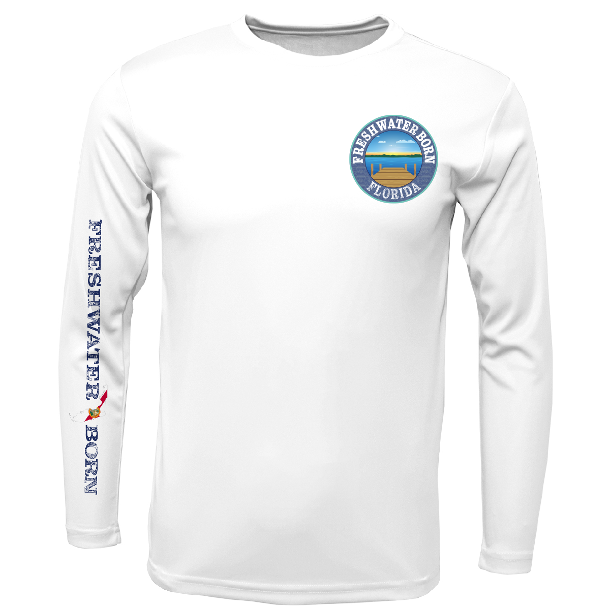 Florida Freshwater Born Peacock Bass Girl's Long Sleeve UPF 50+ Dry-Fit Shirt