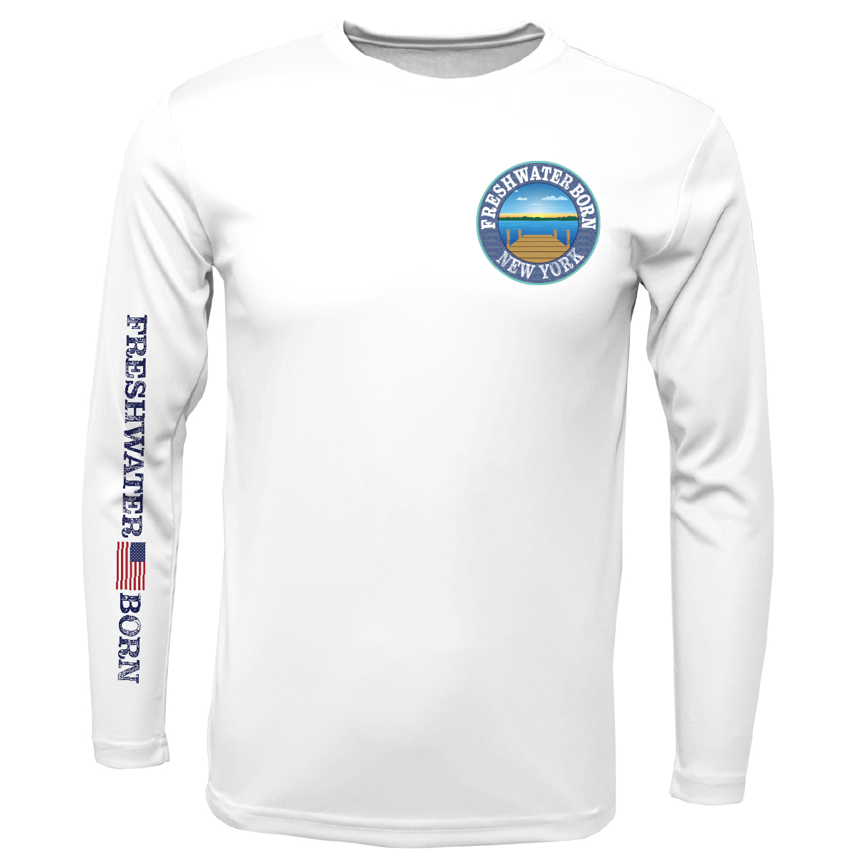 New York Freshwater Born "All For Rum and Rum For All" Men's Long Sleeve UPF 50+ Dry-Fit Shirt