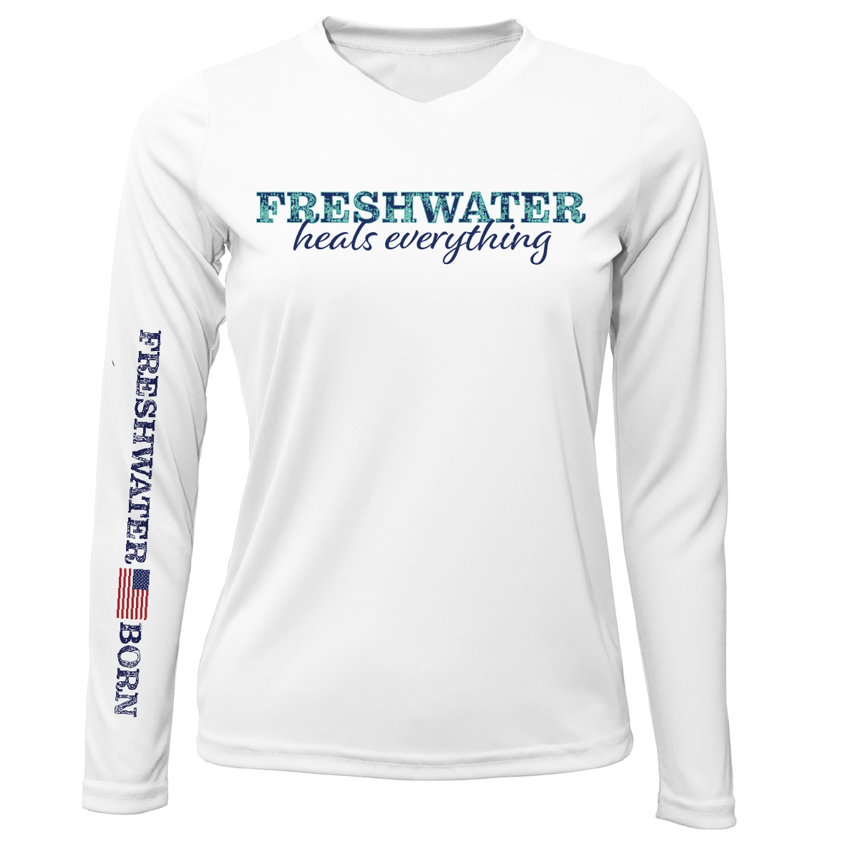 Texas "Freshwater Heals Everything" Women's Long Sleeve UPF 50+ Dry-Fit Shirt