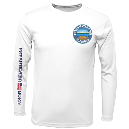 Michigan Freshwater Born "All For Rum and Rum For All" Boy's Long Sleeve UPF 50+ Dry-Fit Shirt