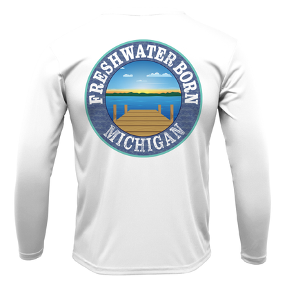 Michigan "Life is Better at the Lake" Men's Long Sleeve UPF 50+ Dry-Fit Shirt