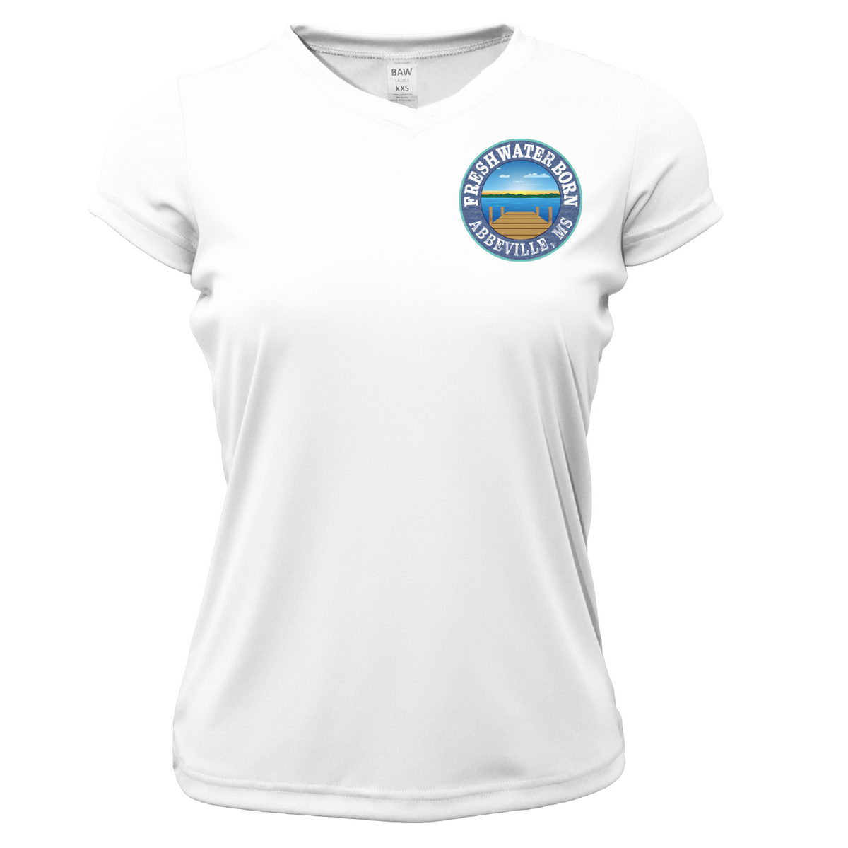 Freshwater Born Abbeville, MS Largemouth Bass Women's Short Sleeve UPF 50+ Dry-Fit Shirt