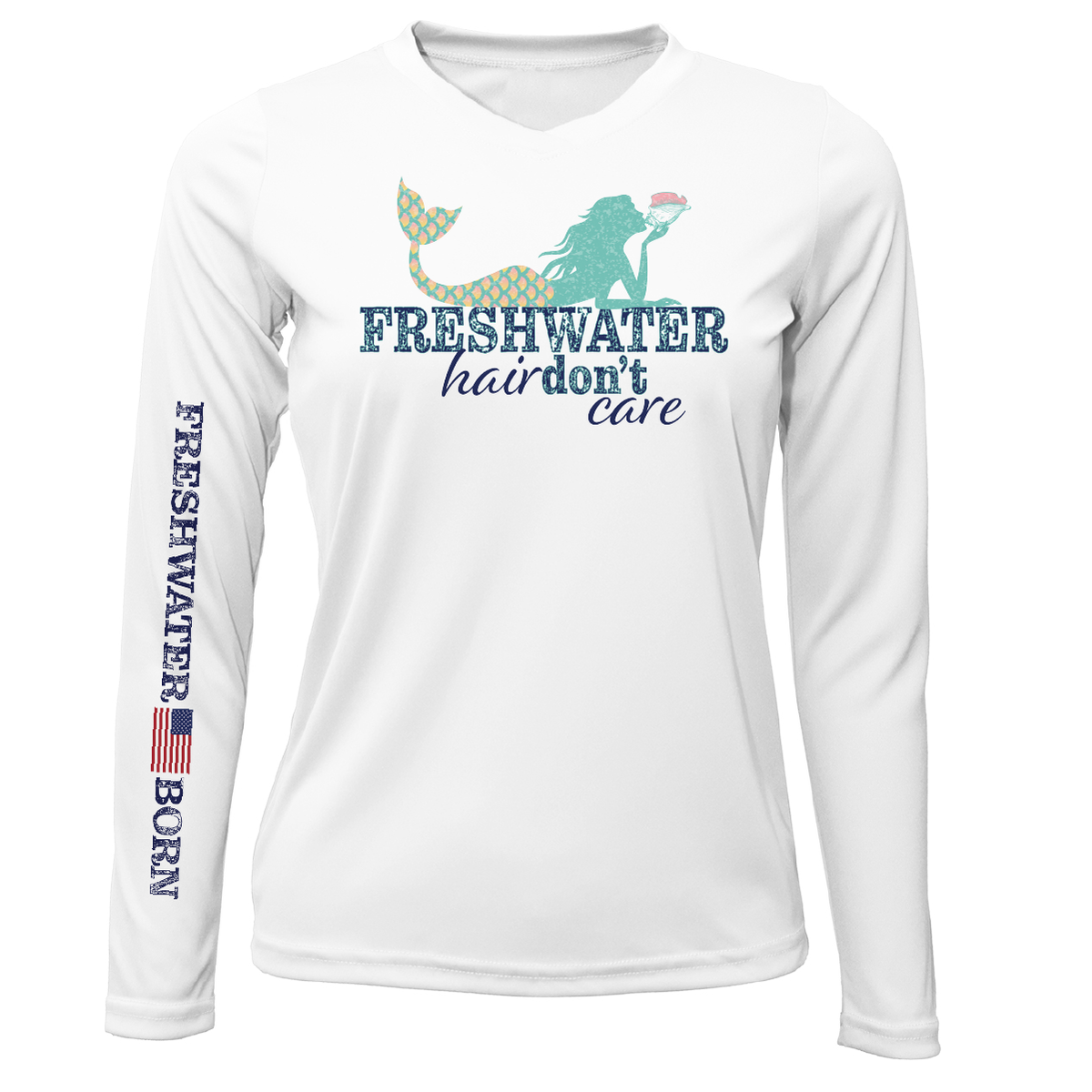 Michigan "Freshwater Hair Don't Care" Women's Long Sleeve UPF 50+ Dry-Fit Shirt