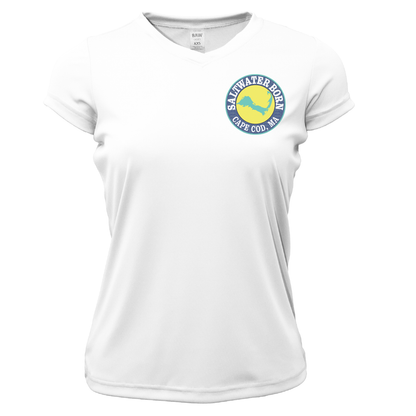 Cape Cod, MA Jaws Women's Short Sleeve UPF 50+ Dry-Fit Shirt