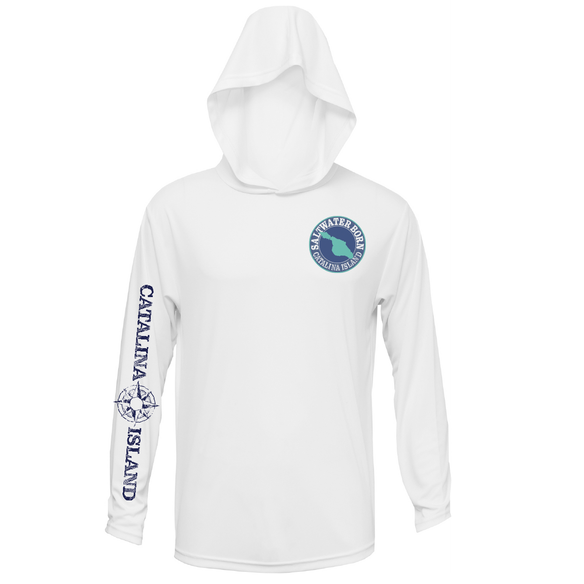 Avalon, CA Saltwater Adventure Men's Long Sleeve UPF 50+ Dry-Fit Hoodie