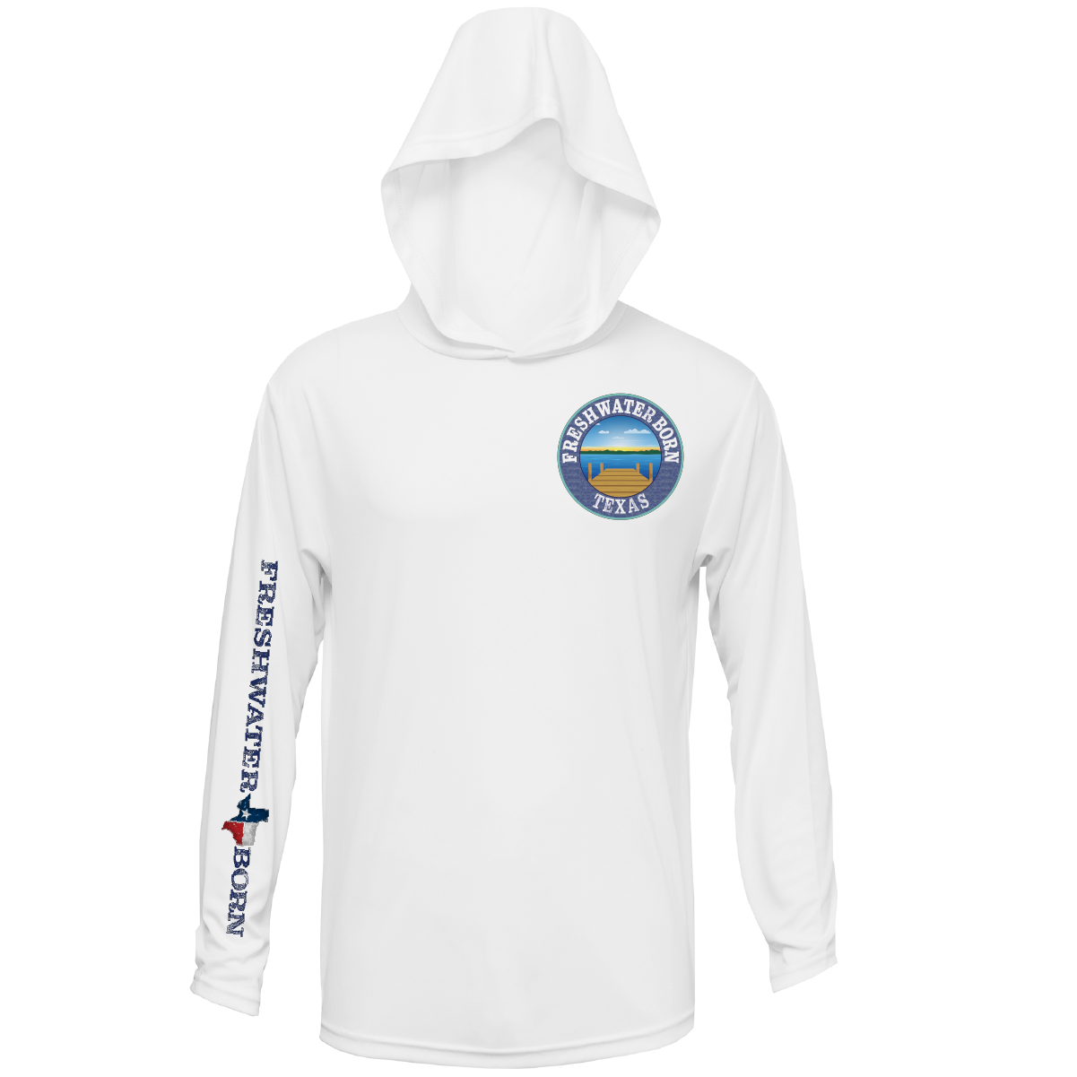 Texas Freshwater Born Kraken Men's Long Sleeve UPF 50+ Dry-Fit Hoodie