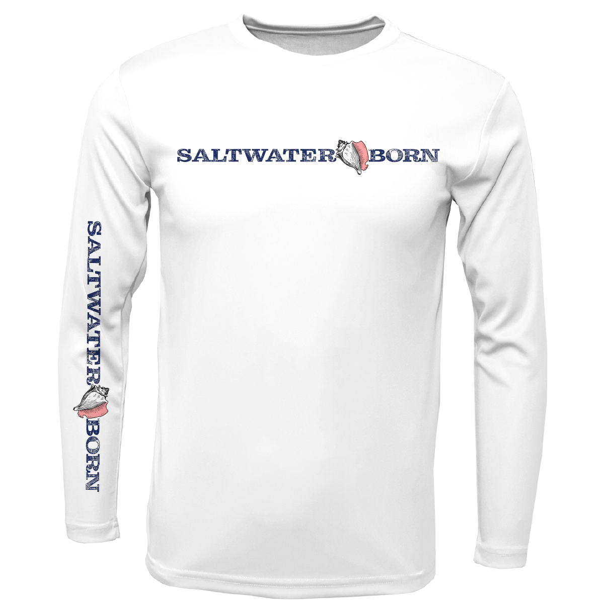 Key West, FL Saltwater Born Linear Logo Long Sleeve UPF 50+ Dry-Fit Shirt