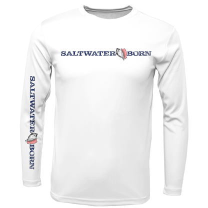 Key West, FL Saltwater Born Linear Logo Long Sleeve UPF 50+ Dry-Fit Shirt