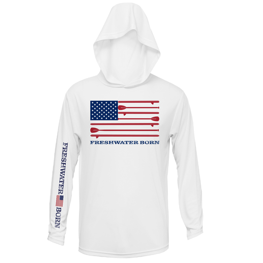 Michigan Freshwater Born SUP Flag Women's Long Sleeve UPF 50+ Dry-Fit Hoodie