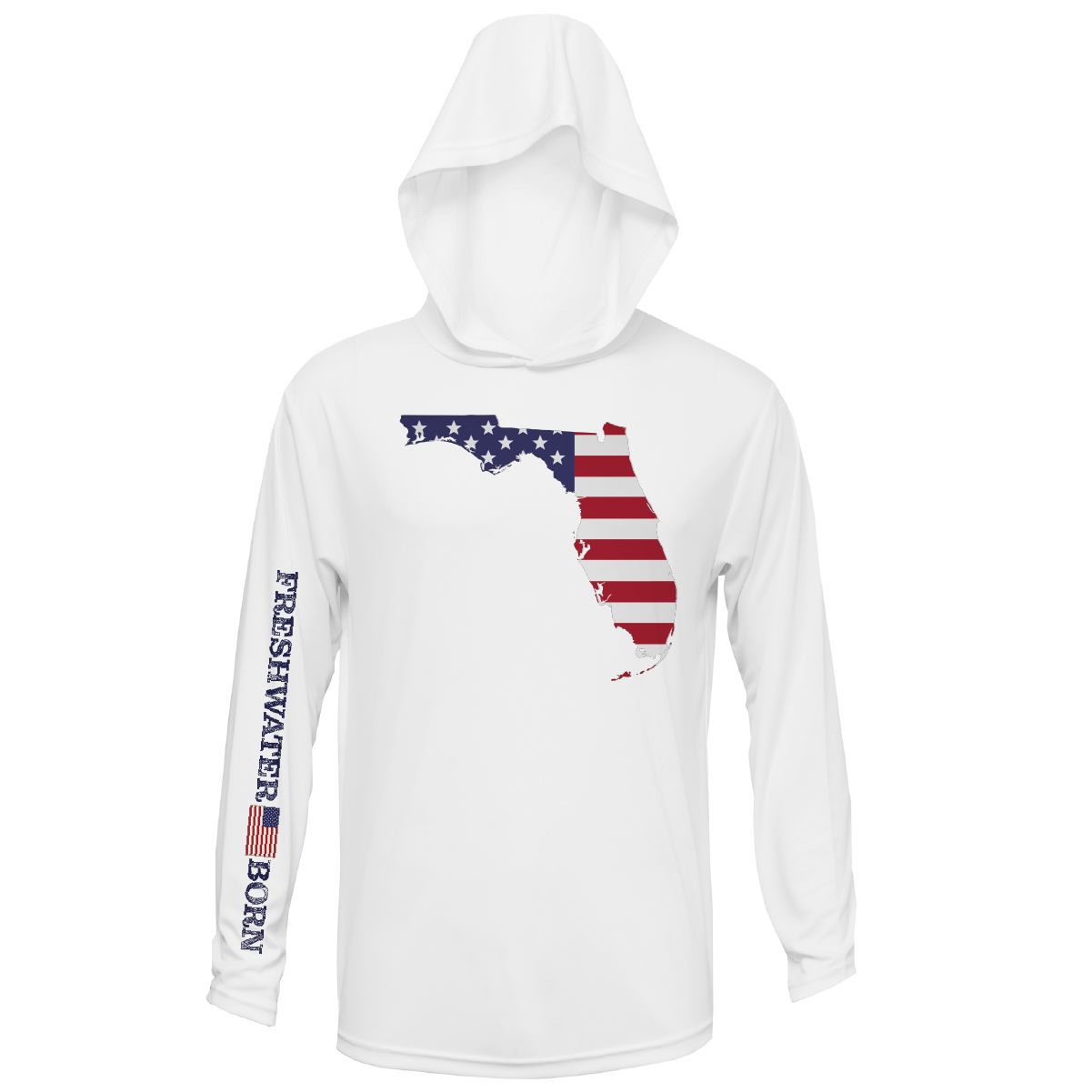State of Florida USA Freshwater Born Men's Long Sleeve UPF 50+ Dry-Fit Hoodie