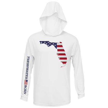 State of Florida USA Freshwater Born Men's Long Sleeve UPF 50+ Dry-Fit Hoodie