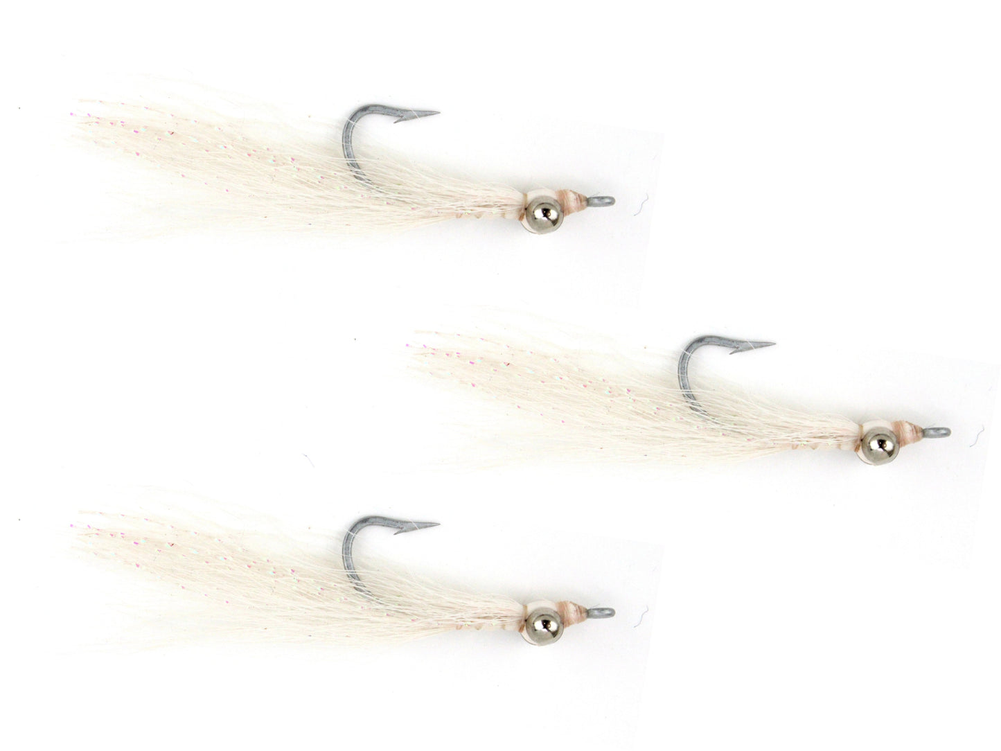 Wild Water Fly Fishing White Sea Trout Heavy Clouser Deep Diving Minnow, Size 2 (Qty 3) | SendIt Sailing