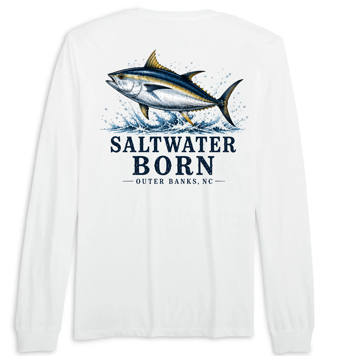 Outer Banks, NC Tuna Men's Cotton Long Sleeve Shirt