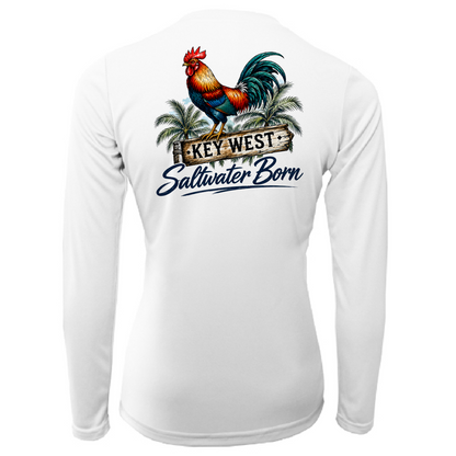 Key West, FL Rooster Women's Long Sleeve UPF 50+ Dry-Fit Shirt