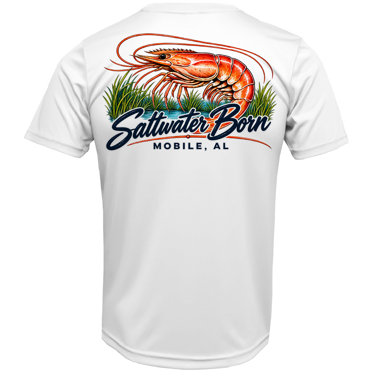 Mobile Bay, AL Shrimping Heritage Men's Short Sleeve UPF 50+ Dry-Fit Shirt