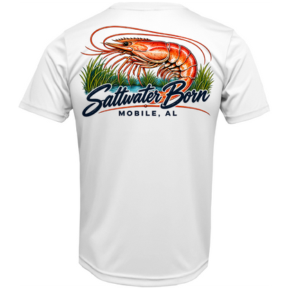 Mobile Bay, AL Shrimping Heritage Men's Short Sleeve UPF 50+ Dry-Fit Shirt
