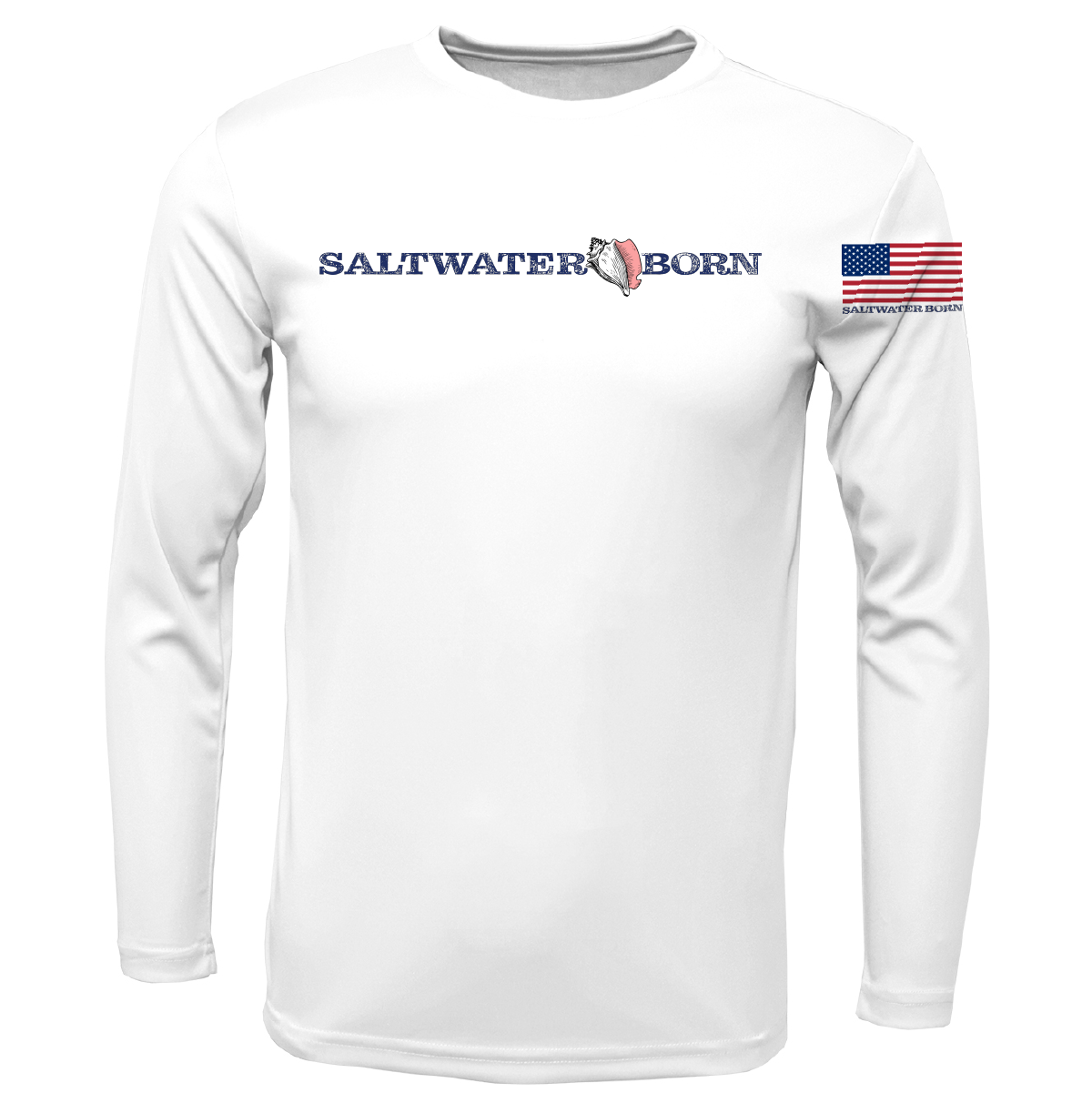Eagle Ray Outline Men's Long Sleeve UPF 50+ Dry-Fit Shirt