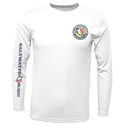 Anchorage, AK Northern Lights Whale Tail Boy's Long Sleeve UPF 50+ Dry-Fit Shirt