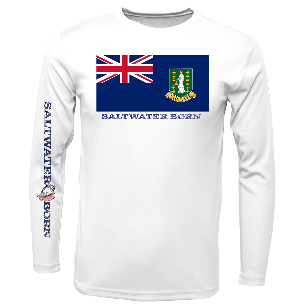 British Virgin Islands Flag Men's Long Sleeve UPF 50+ Dry-Fit Shirt