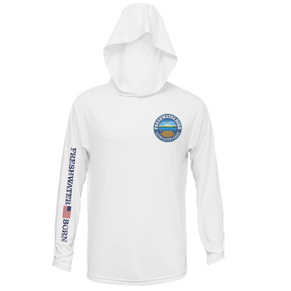 Freshwater Born Realistic Largemouth Bass Men's Long Sleeve UPF 50+ Dry-Fit Hoodie