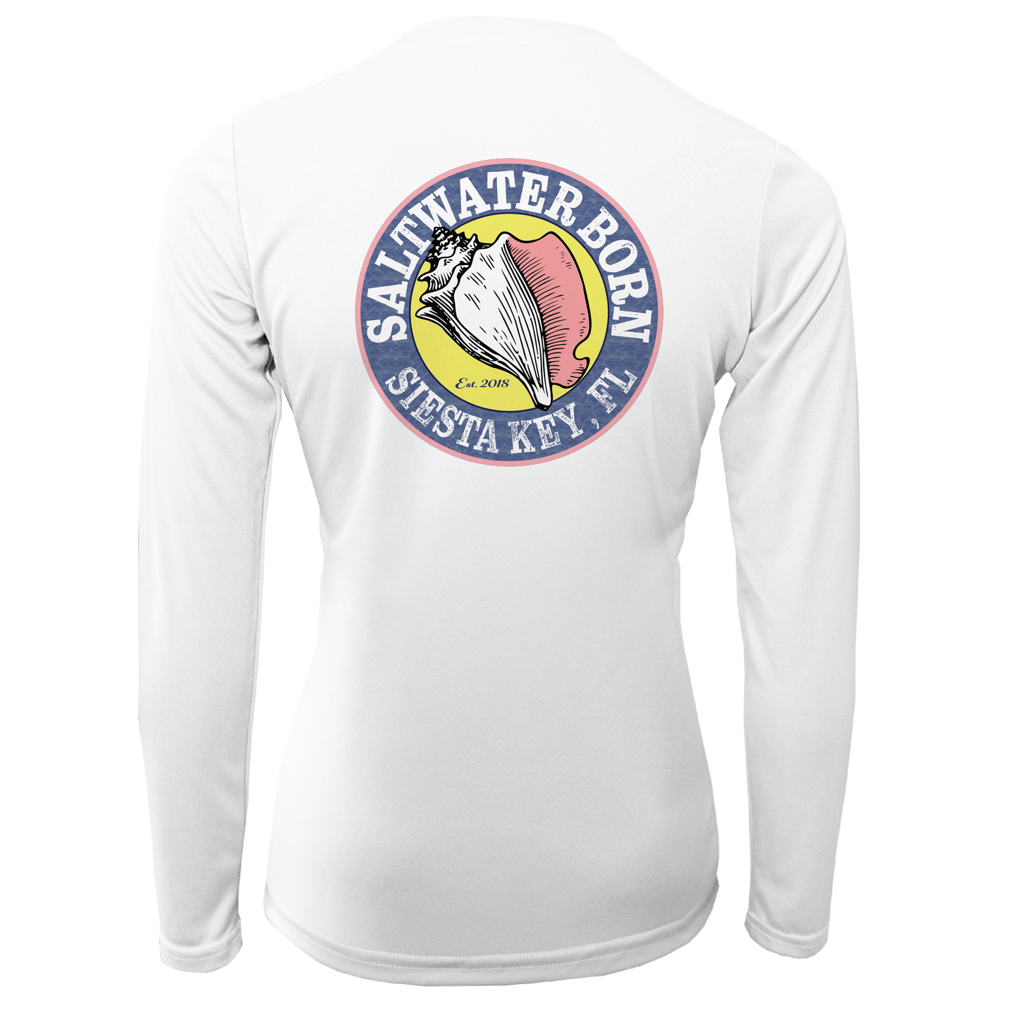 Siesta Key Saltwater Born Linear Logo Long Sleeve UPF 50+ Dry-Fit Shirt