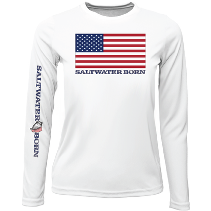 Key West, FL USA Born Girl's Long Sleeve UPF 50+ Dry-Fit Shirt