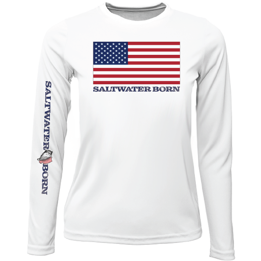 Key West, FL USA Born Girl's Long Sleeve UPF 50+ Dry-Fit Shirt