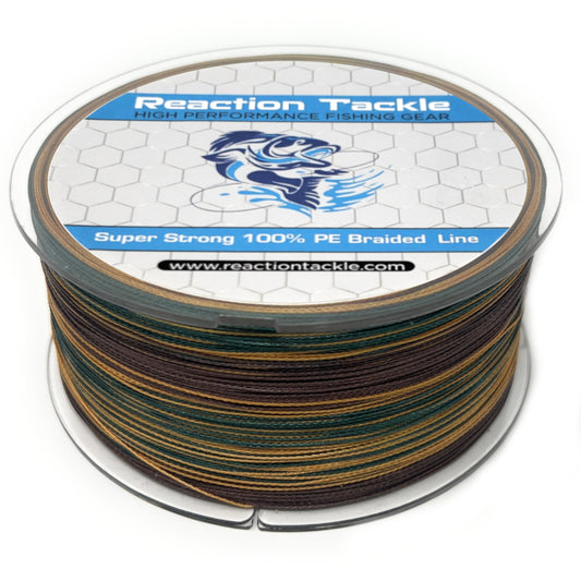 Reaction Tackle Braided Fishing Line - Green Camo